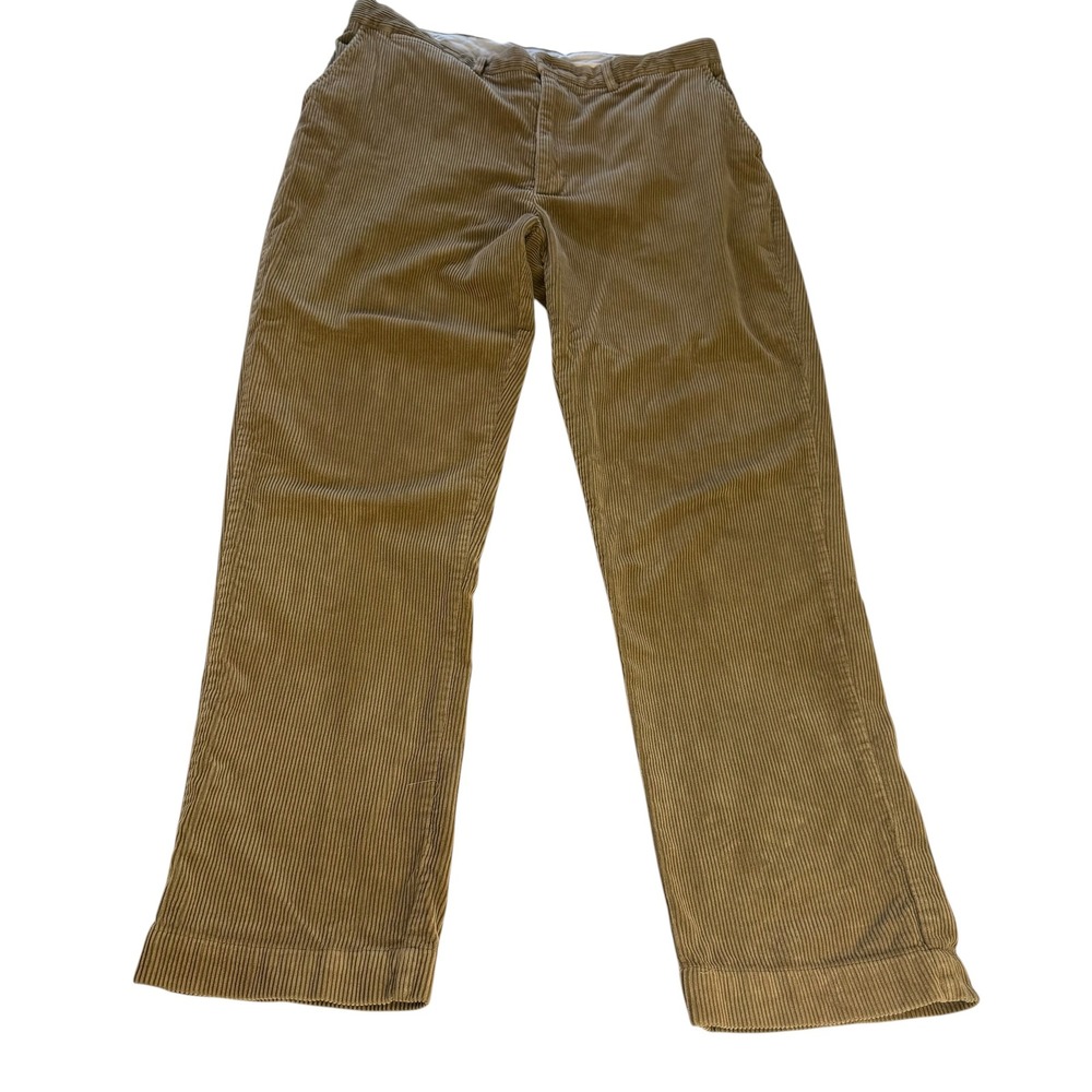 Polo Ralph Lauren Mens 38x34 Tan Brown Corduroy Straight Leg Cotton Pants